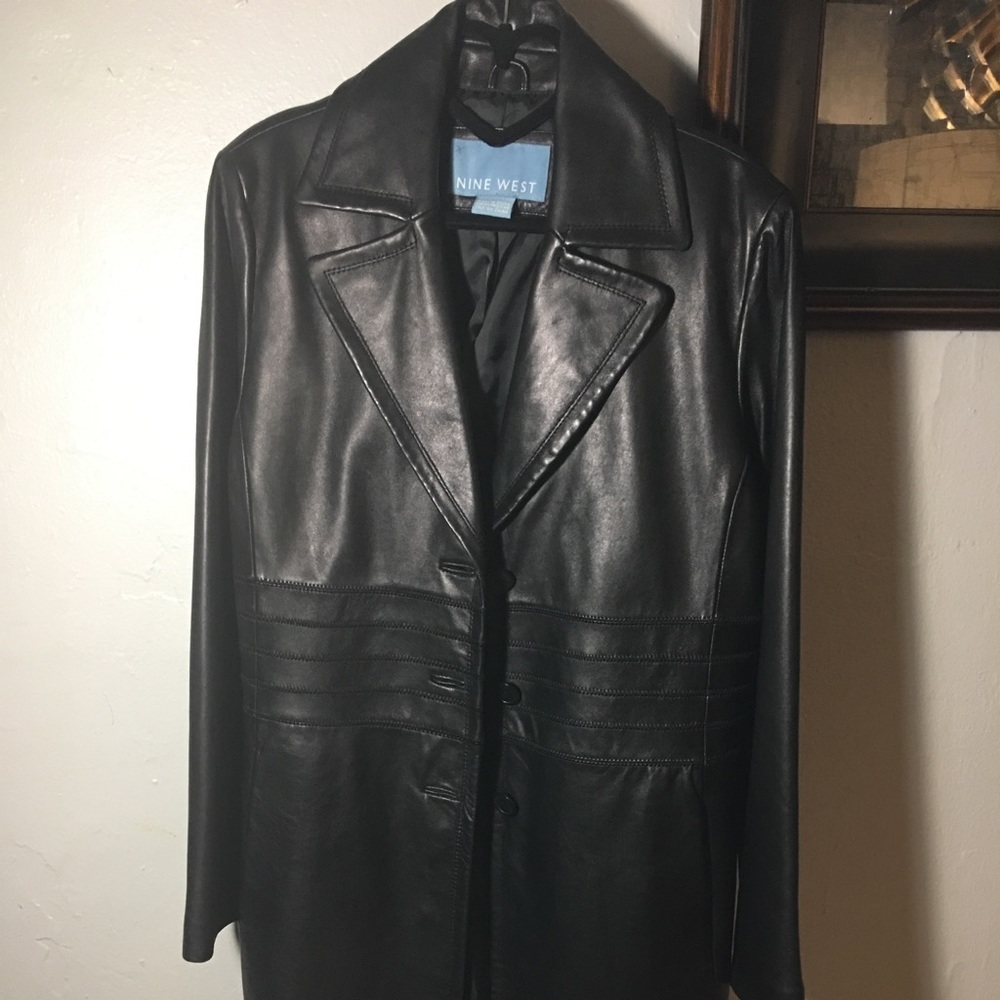 NINE WEST VINTAGE STYLE LEATHER COAT